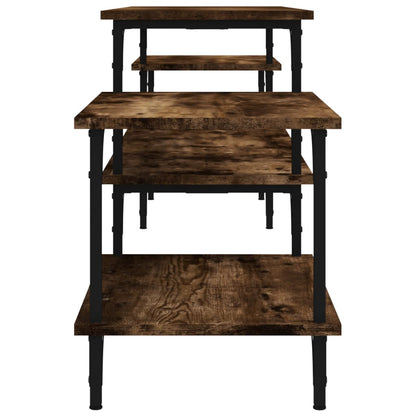 vidaXL TV Cabinet Smoked Oak 197x35x52 cm Engineered Wood