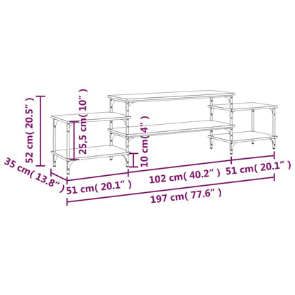 vidaXL TV Cabinet Grey Sonoma 197x35x52 cm Engineered Wood
