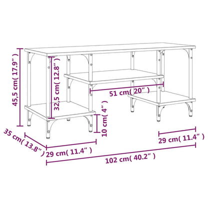 vidaXL TV Cabinet Sonoma Oak 102x35x45.5 cm Engineered Wood