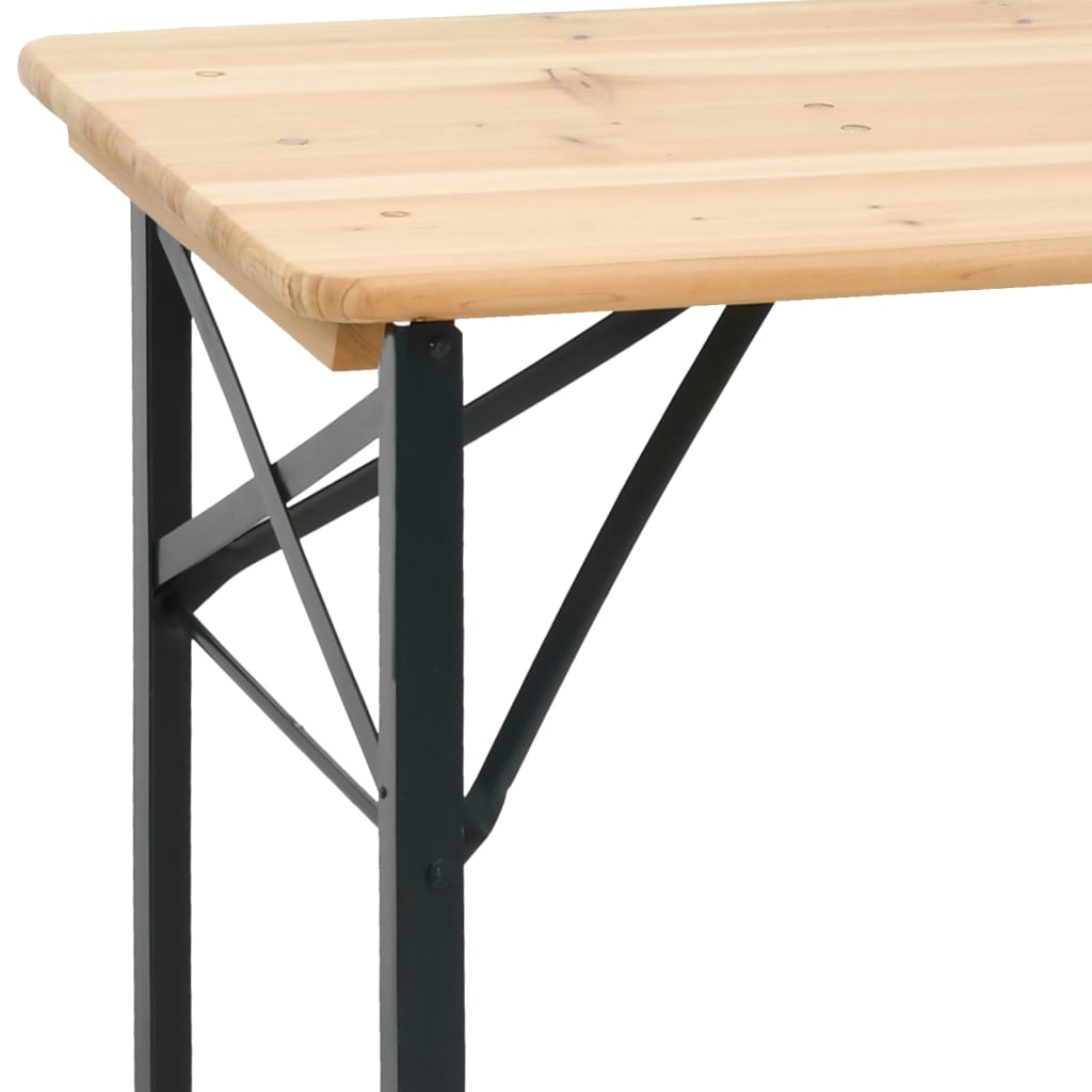 vidaXL 3 Piece Folding Beer Table Set Solid Wood Fir