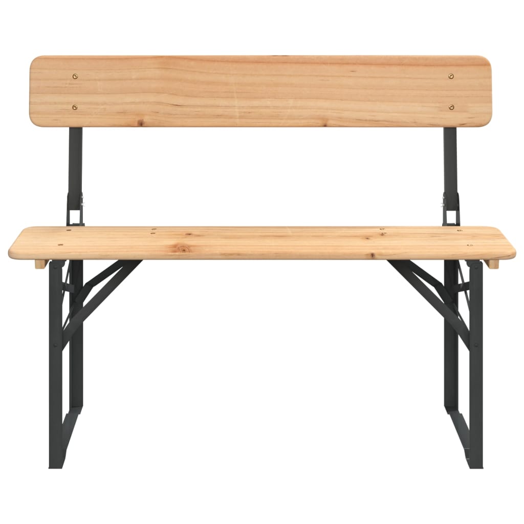 vidaXL 3 Piece Folding Beer Table Set Solid Wood Fir