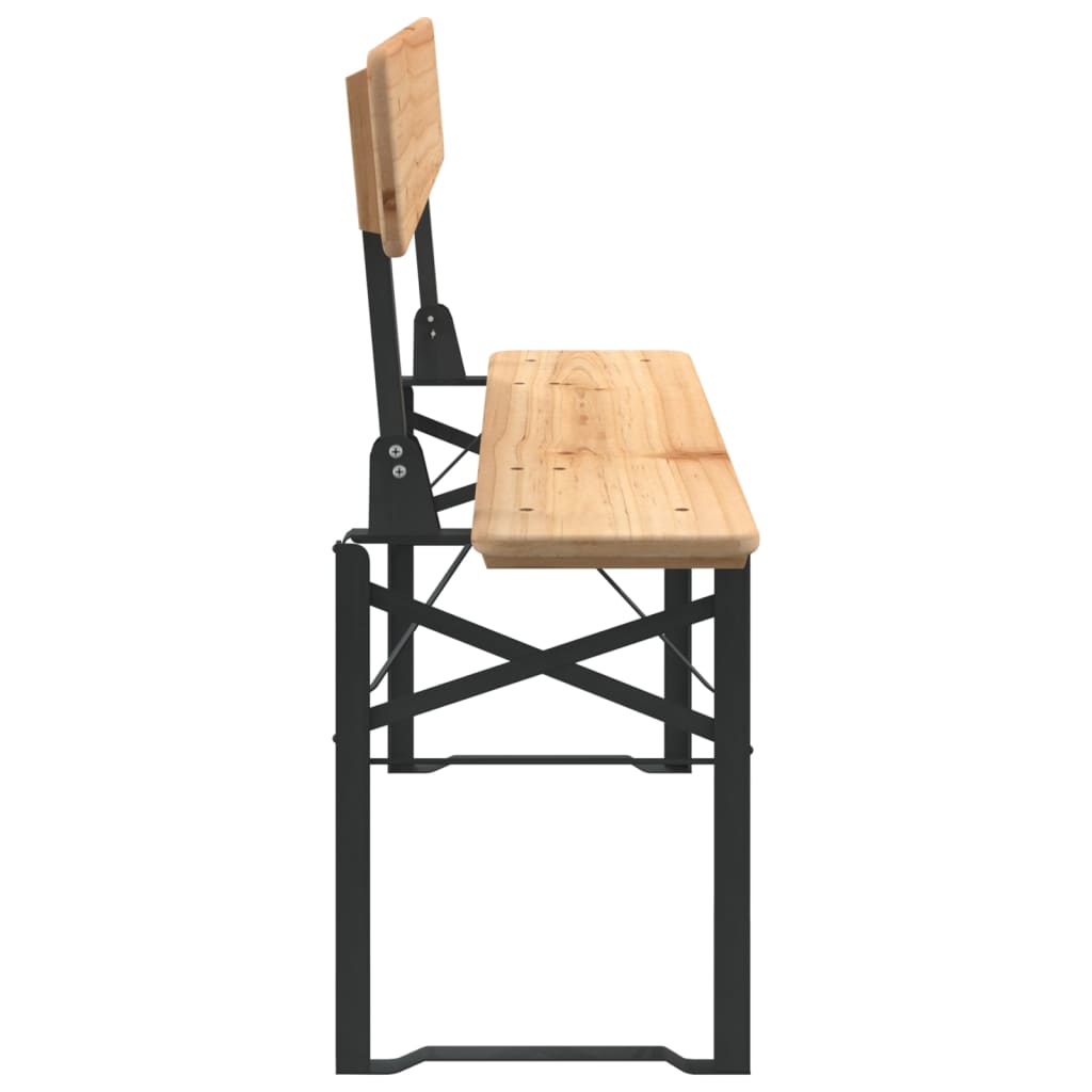 vidaXL 3 Piece Folding Beer Table Set Solid Wood Fir
