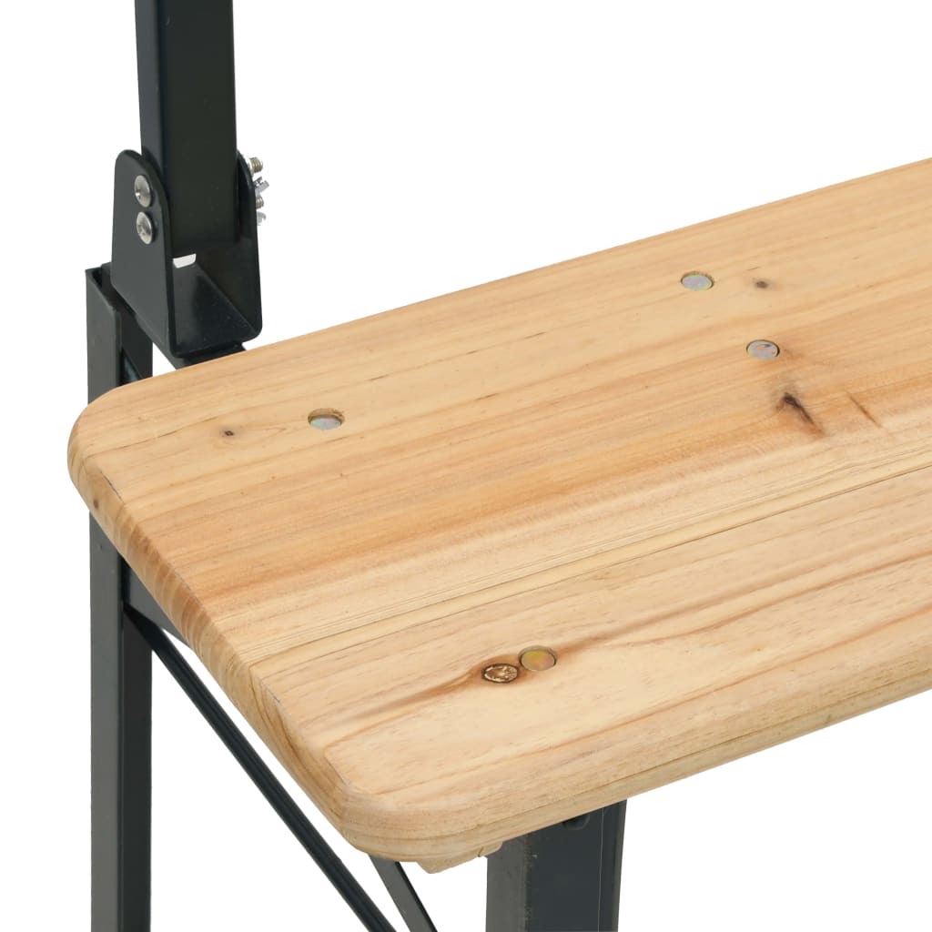 vidaXL 3 Piece Folding Beer Table Set Solid Wood Fir