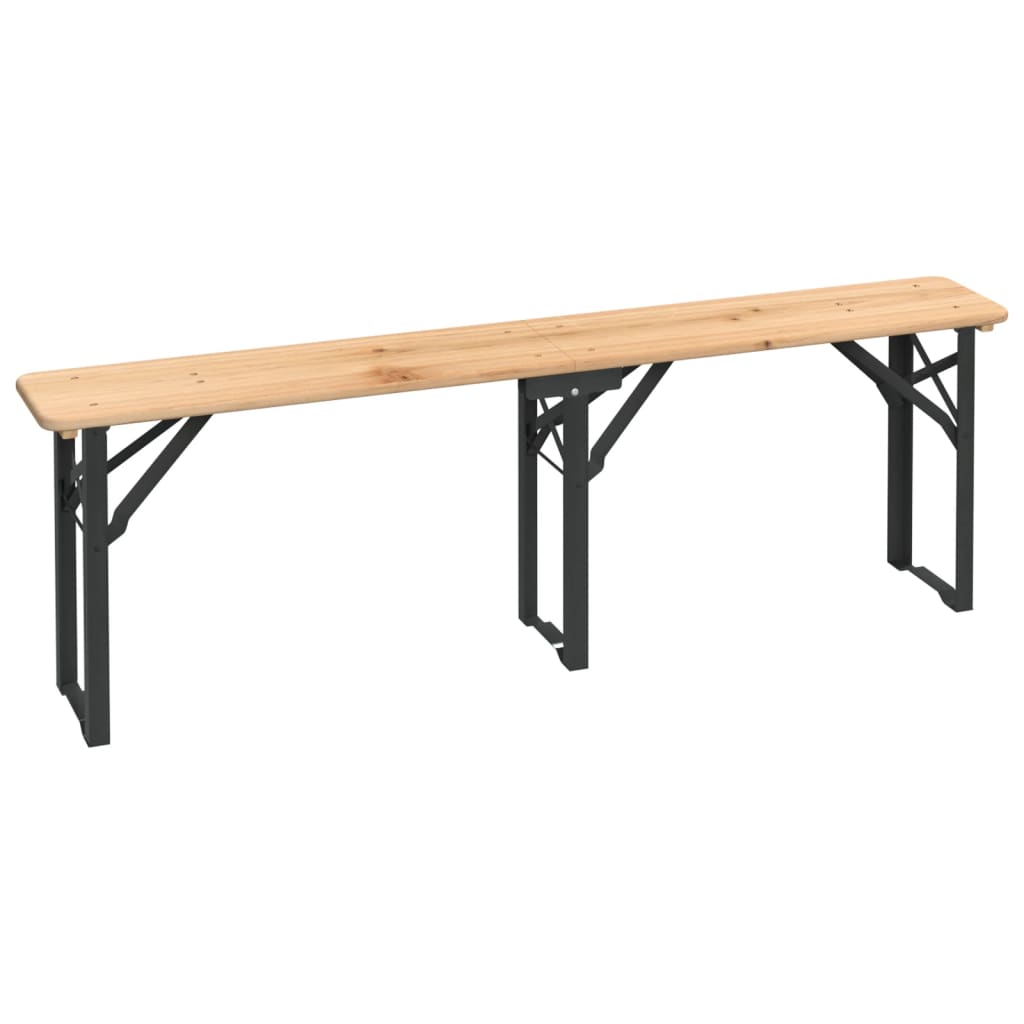 vidaXL Beer Table Set | Dark Green, Natural Wood | Chinese Fir Wood, Metal