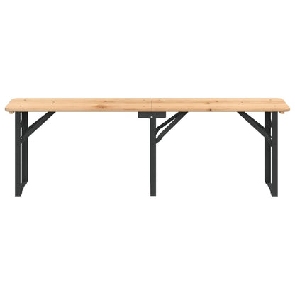 vidaXL Beer Table Set | Dark Green, Natural Wood | Chinese Fir Wood, Metal