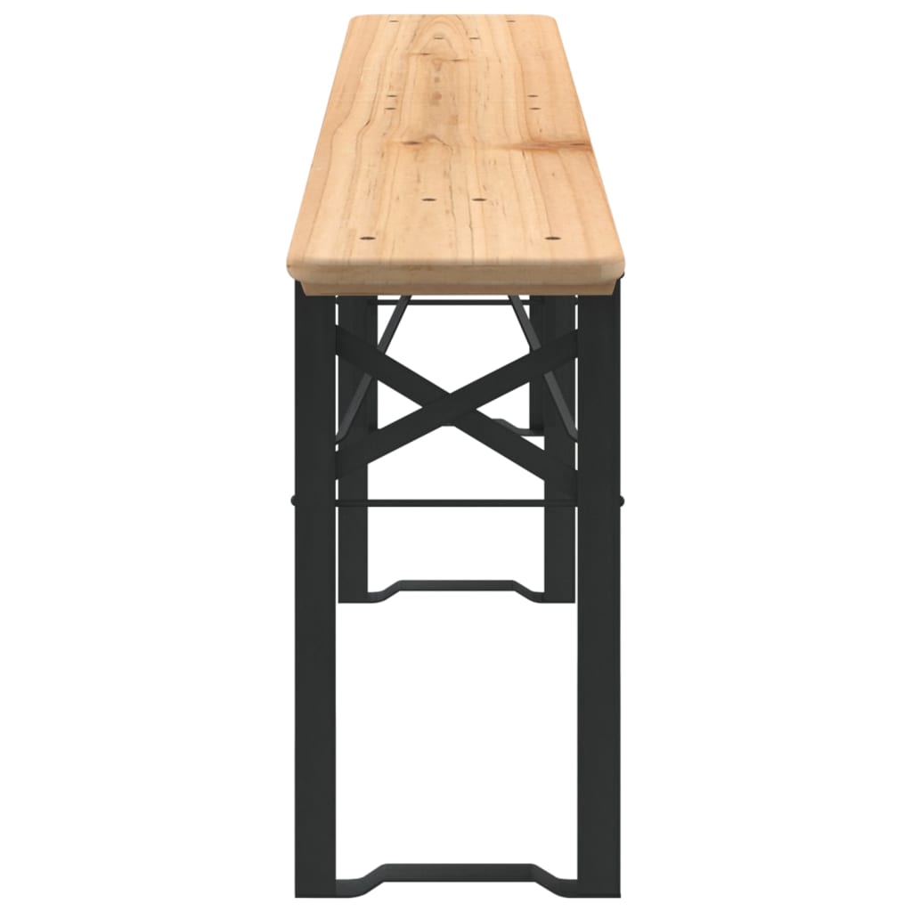 vidaXL Beer Table Set | Dark Green, Natural Wood | Chinese Fir Wood, Metal
