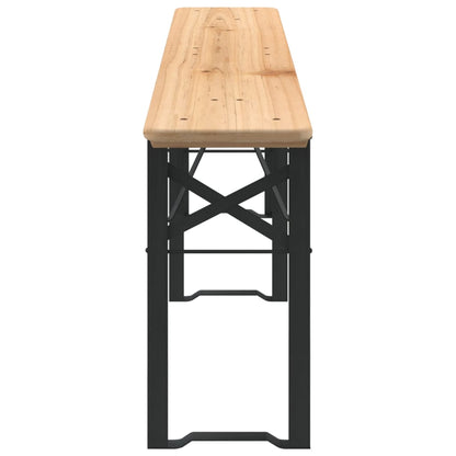 vidaXL Beer Table Set | Dark Green, Natural Wood | Chinese Fir Wood, Metal