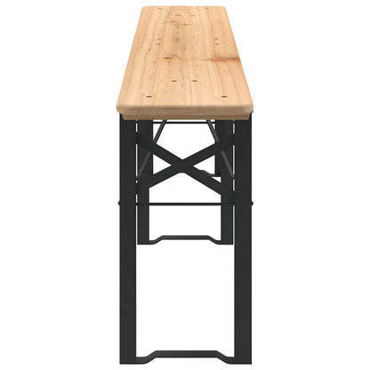 vidaXL 3 Piece Folding Beer Table Set Solid Wood Fir