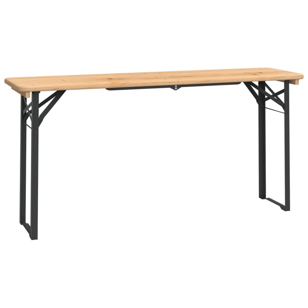 vidaXL Beer Table Set | Dark Green, Natural Wood | Chinese Fir Wood, Metal