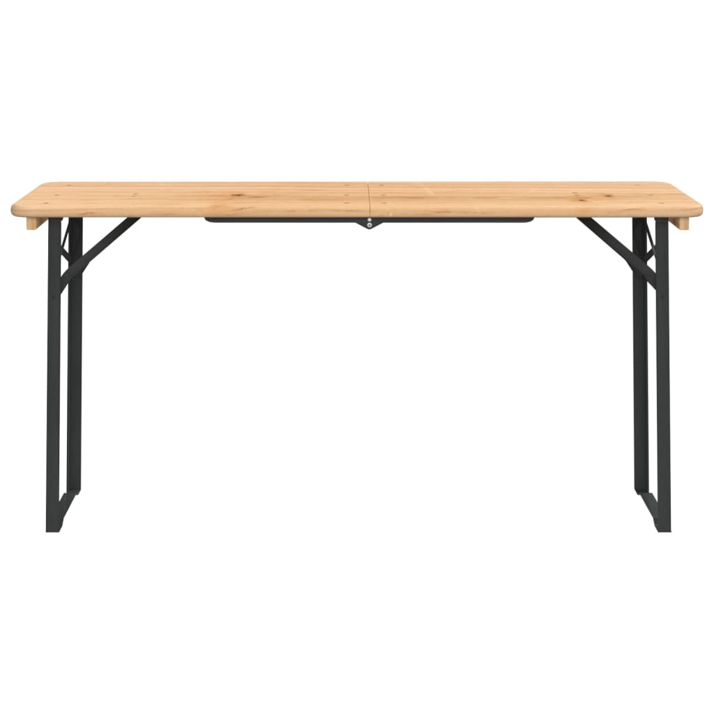 vidaXL Beer Table Set | Dark Green, Natural Wood | Chinese Fir Wood, Metal