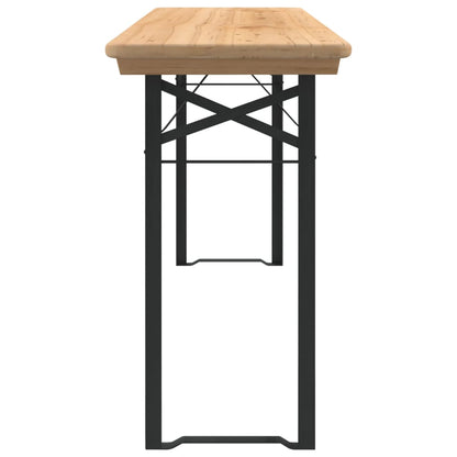 vidaXL Beer Table Set | Dark Green, Natural Wood | Chinese Fir Wood, Metal