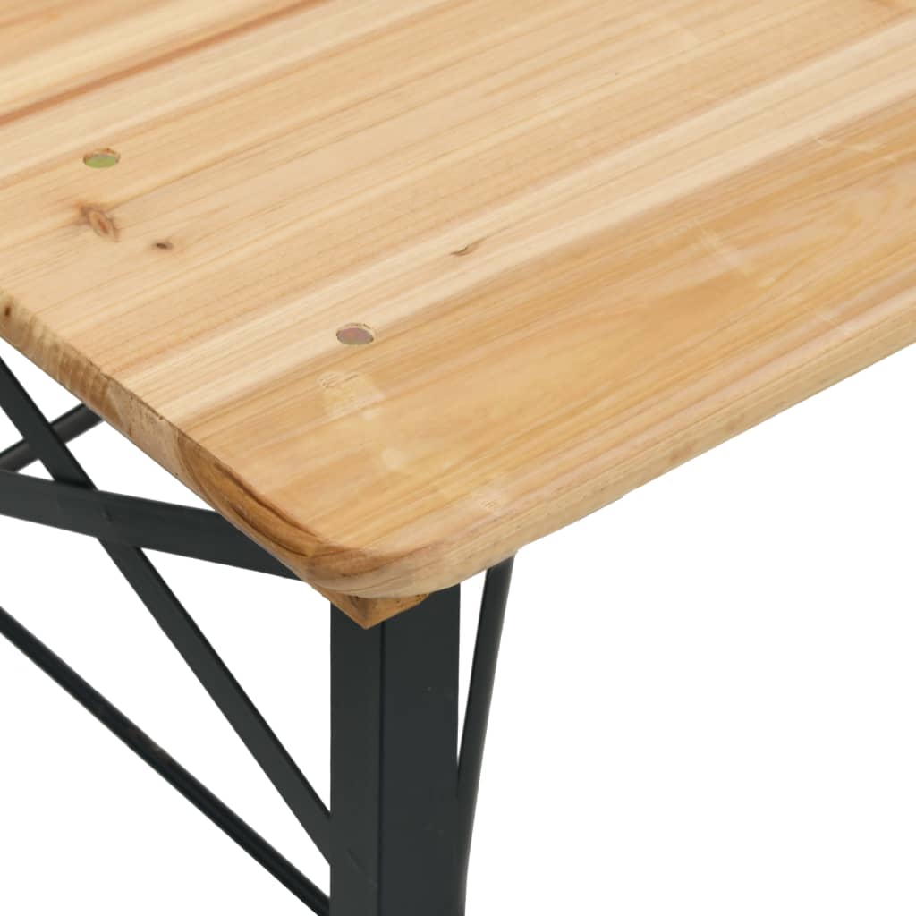 vidaXL Beer Table Set | Dark Green, Natural Wood | Chinese Fir Wood, Metal