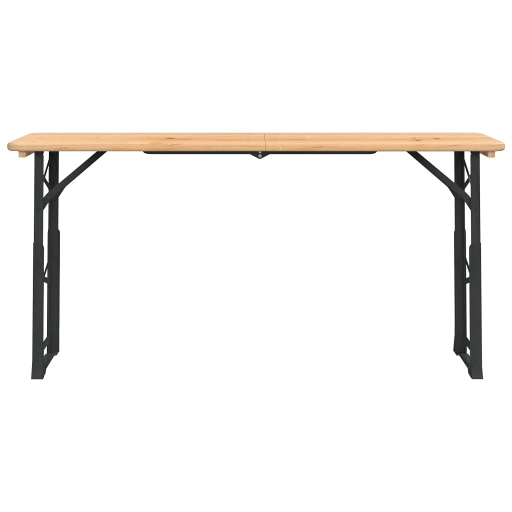 vidaXL Folding Beer Table 170x50x75/105 cm Solid Wood Fir