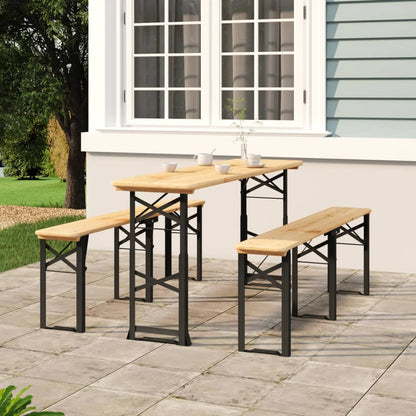 vidaXL Folding Beer Table 170x50x75/105 cm Solid Wood Fir