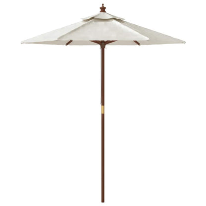 vidaXL Garden Parasol with Wooden Pole Sand 196x231 cm