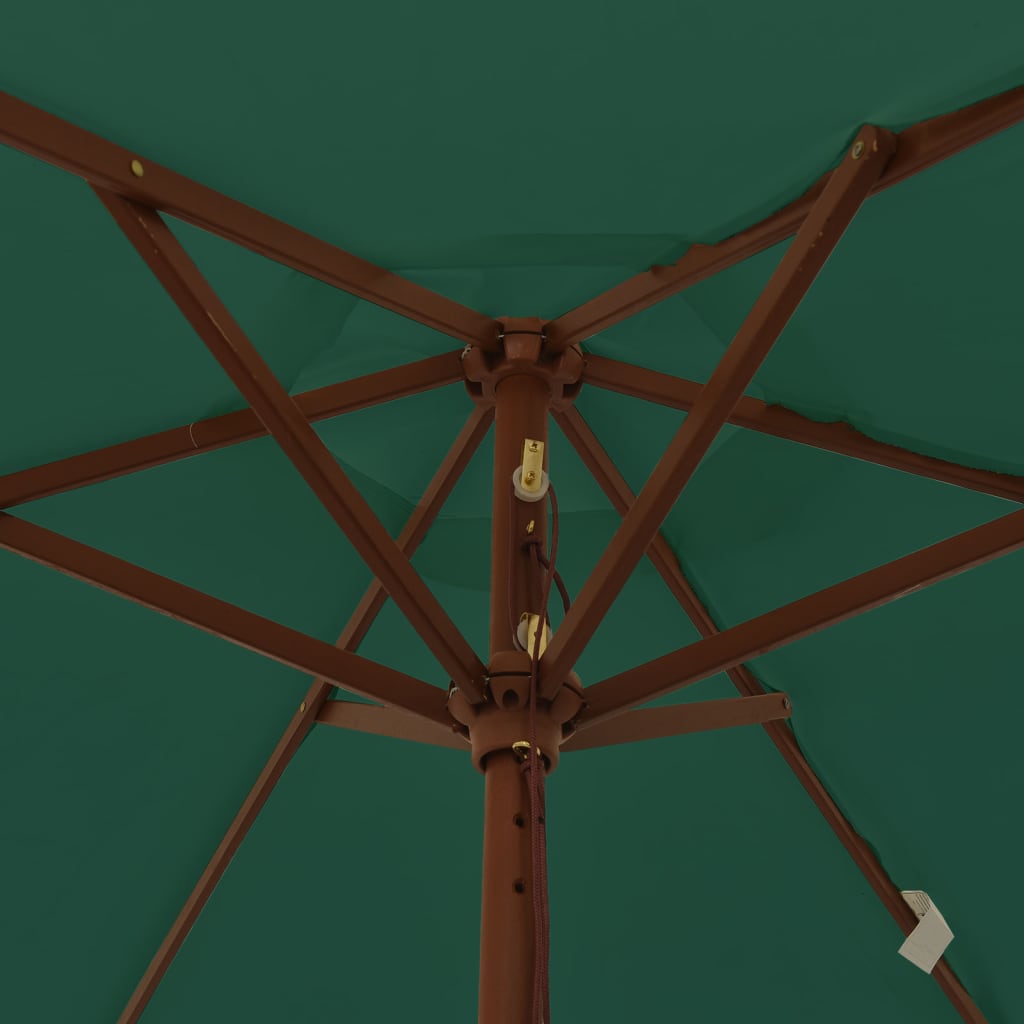 vidaXL Garden Parasol with Wooden Pole Green 196x231 cm