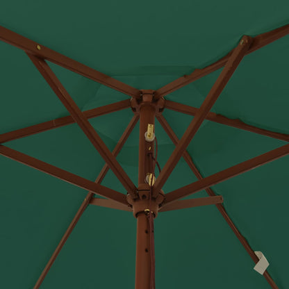 vidaXL Garden Parasol with Wooden Pole Green 196x231 cm