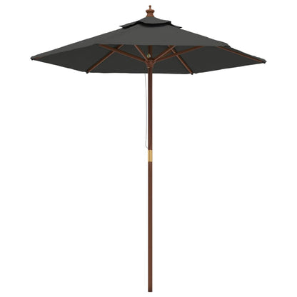 vidaXL Garden Parasol with Wooden Pole Anthracite 196x231 cm