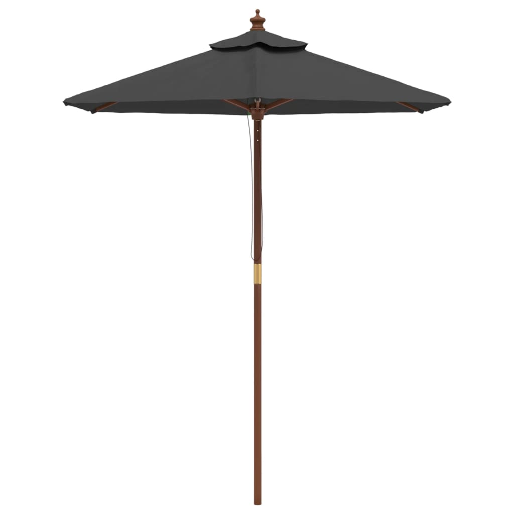 vidaXL Garden Parasol with Wooden Pole Anthracite 196x231 cm