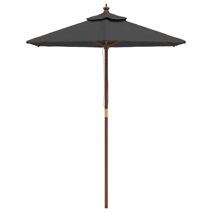 vidaXL Garden Parasol with Wooden Pole Anthracite 196x231 cm