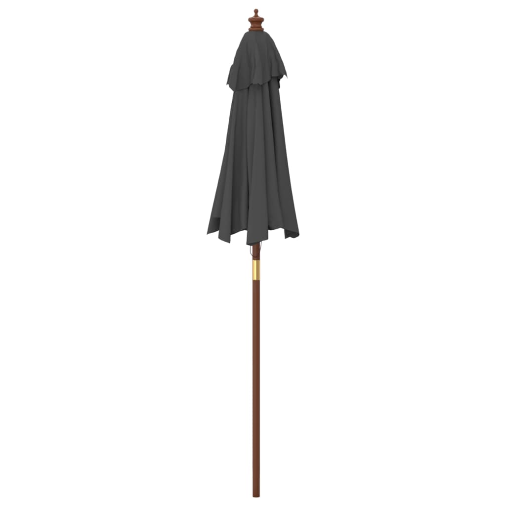 vidaXL Garden Parasol with Wooden Pole Anthracite 196x231 cm