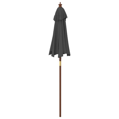 vidaXL Garden Parasol with Wooden Pole Anthracite 196x231 cm
