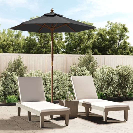 vidaXL Garden Parasol with Wooden Pole Anthracite 196x231 cm
