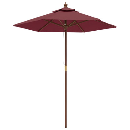 vidaXL Garden Parasol with Wooden Pole Bordeaux Red 196x231 cm