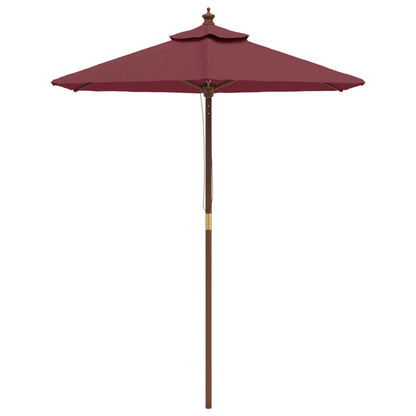 vidaXL Garden Parasol with Wooden Pole Bordeaux Red 196x231 cm