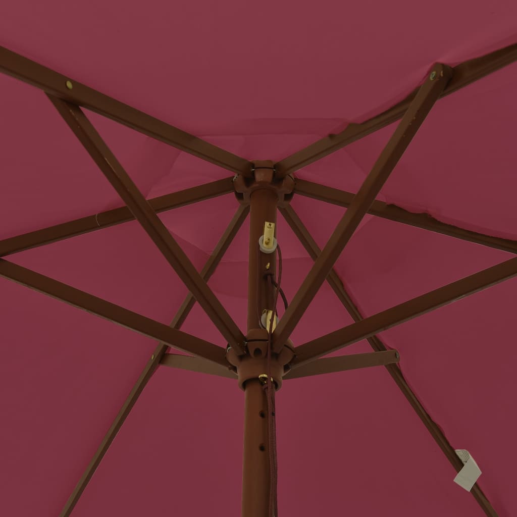 vidaXL Garden Parasol with Wooden Pole Bordeaux Red 196x231 cm