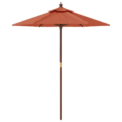 vidaXL Garden Parasol with Wooden Pole Terracotta 196x231 cm