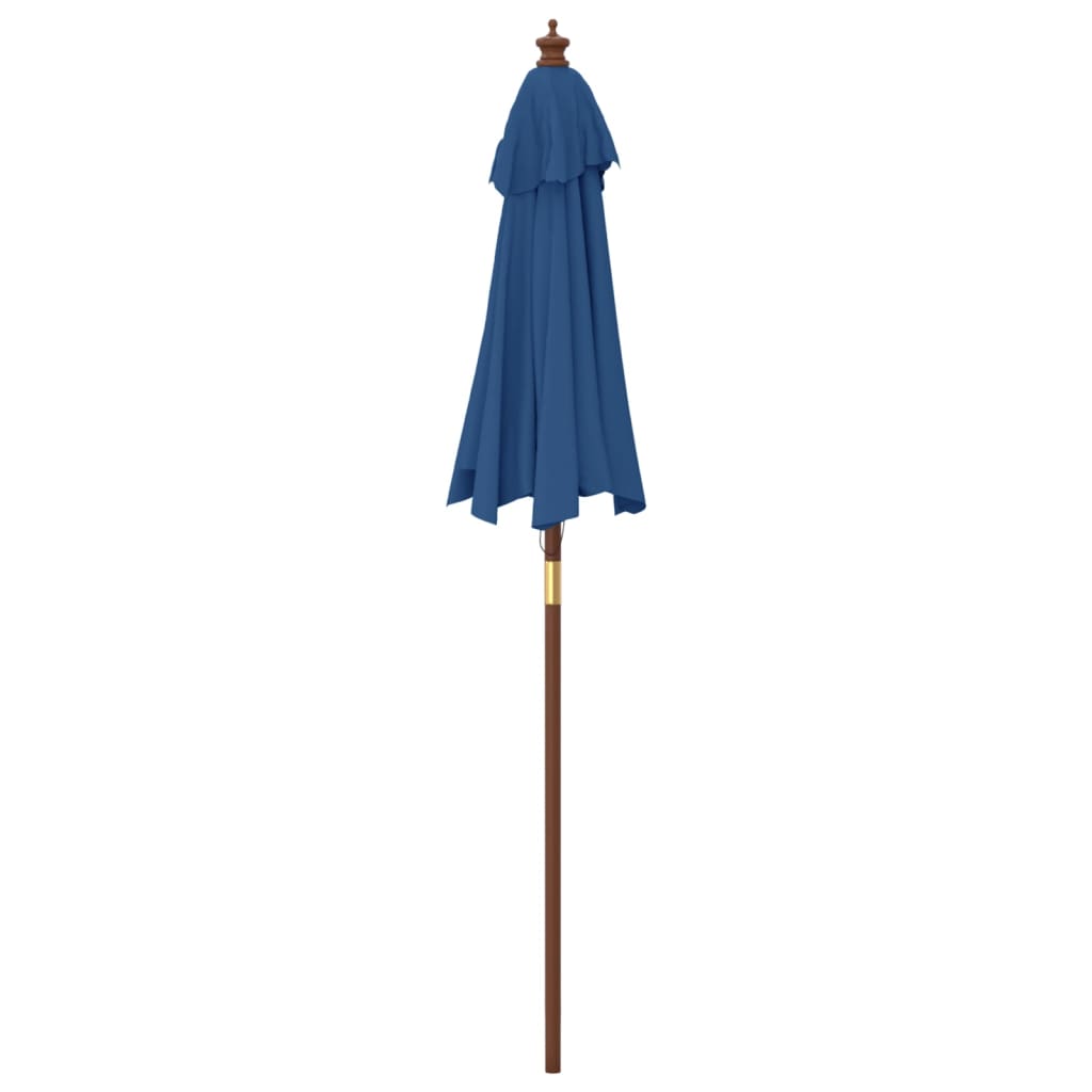 vidaXL Garden Parasol with Wooden Pole Azure Blue 196x231 cm