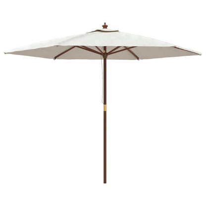 vidaXL Garden Parasol with Wooden Pole Sand 299x240 cm