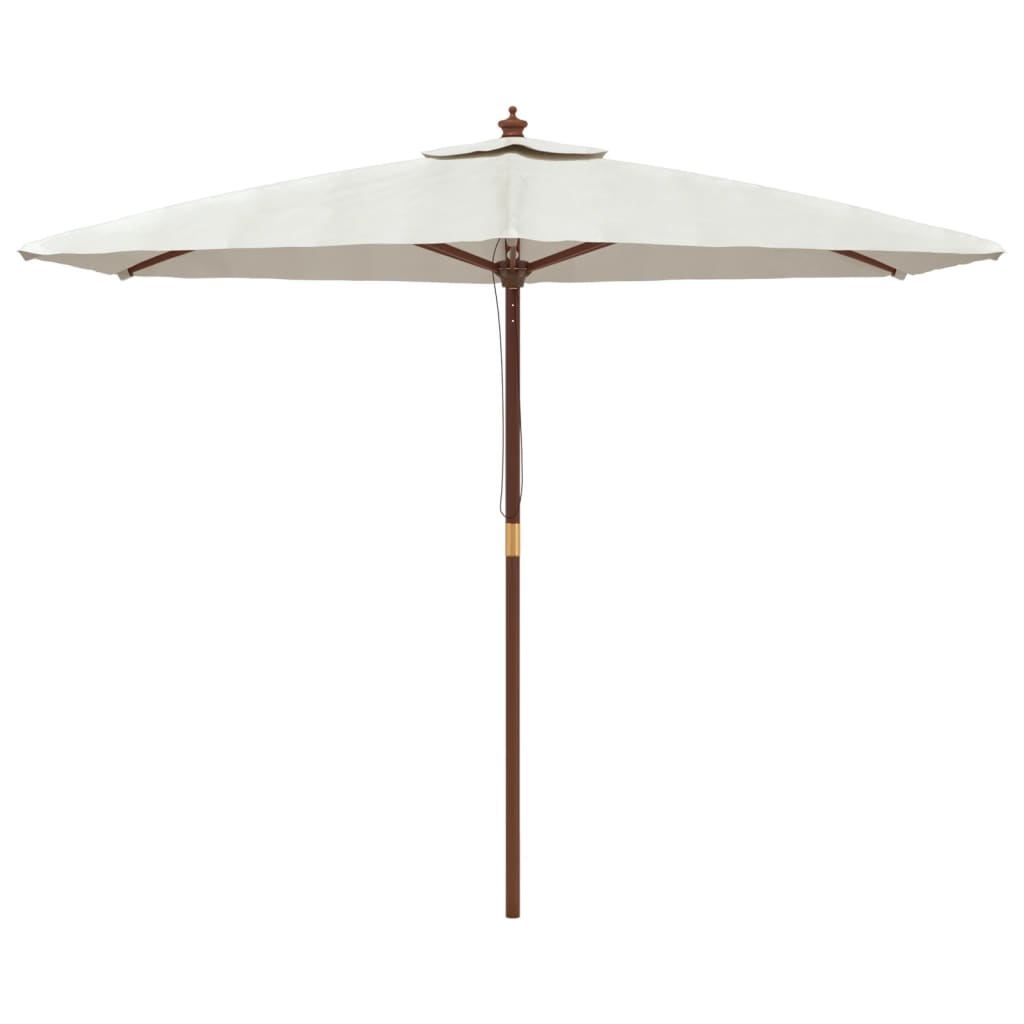vidaXL Garden Parasol with Wooden Pole Sand 299x240 cm