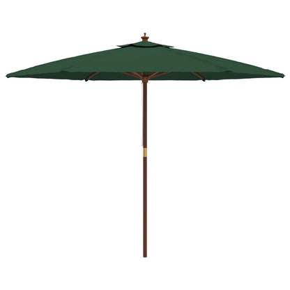 vidaXL Garden Parasol with Wooden Pole Green 299x240 cm