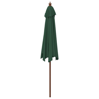 vidaXL Garden Parasol with Wooden Pole Green 299x240 cm