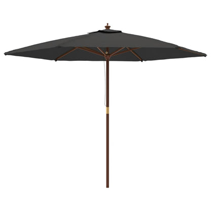 vidaXL Garden Parasol with Wooden Pole Anthracite 299x240 cm