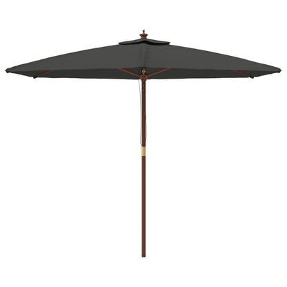 vidaXL Garden Parasol with Wooden Pole Anthracite 299x240 cm