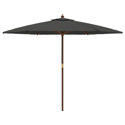 vidaXL Garden Parasol with Wooden Pole Anthracite 299x240 cm