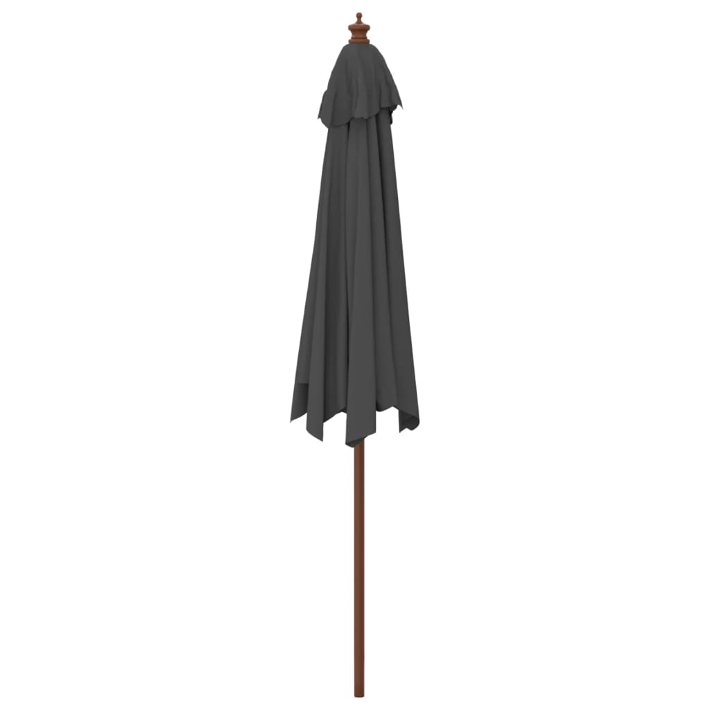 vidaXL Garden Parasol with Wooden Pole Anthracite 299x240 cm