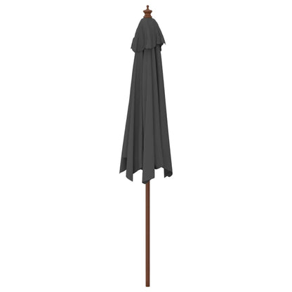 vidaXL Garden Parasol with Wooden Pole Anthracite 299x240 cm