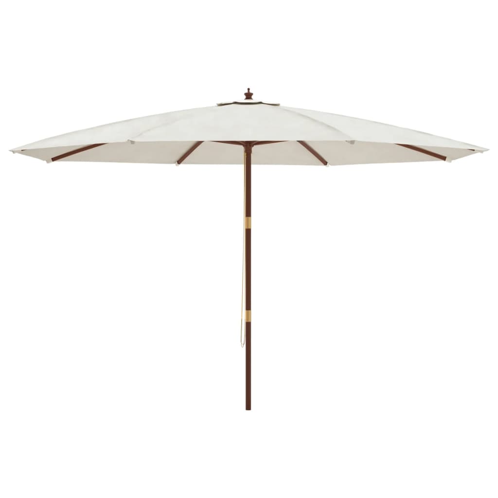 vidaXL Garden Parasol with Wooden Pole Sand 400x273 cm