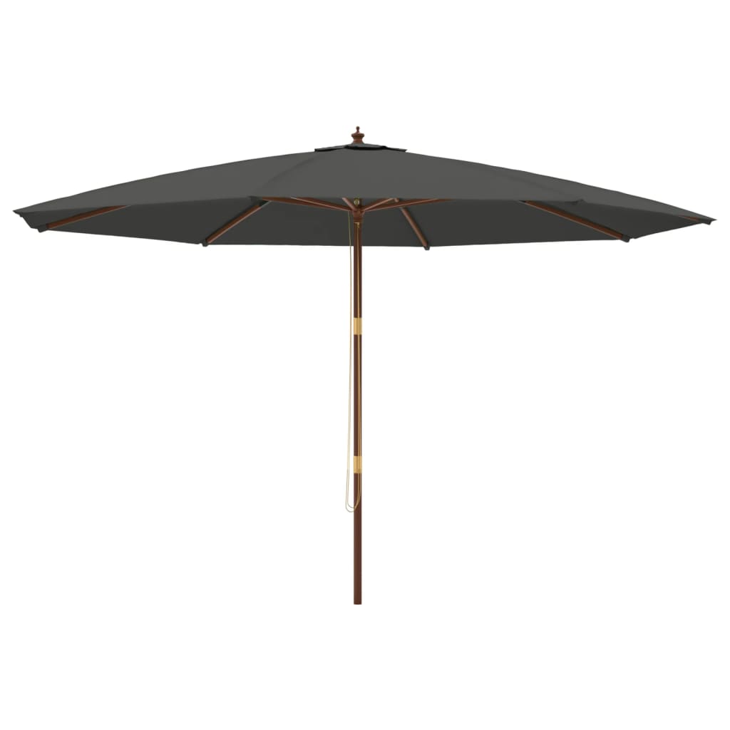 vidaXL Garden Parasol with Wooden Pole Anthracite 400x273 cm