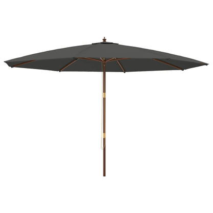 vidaXL Garden Parasol with Wooden Pole Anthracite 400x273 cm