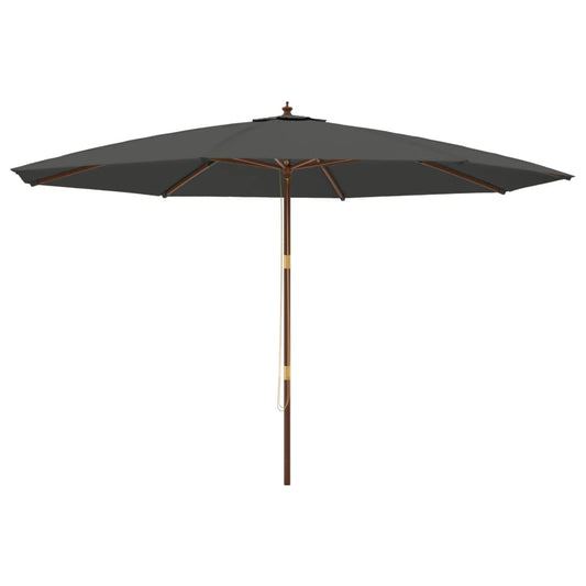 vidaXL Garden Parasol with Wooden Pole Anthracite 400x273 cm