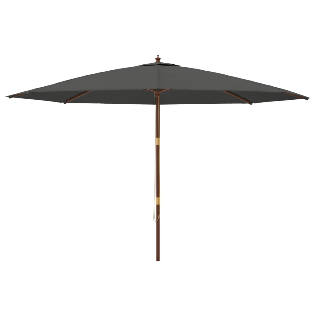 vidaXL Garden Parasol with Wooden Pole Anthracite 400x273 cm