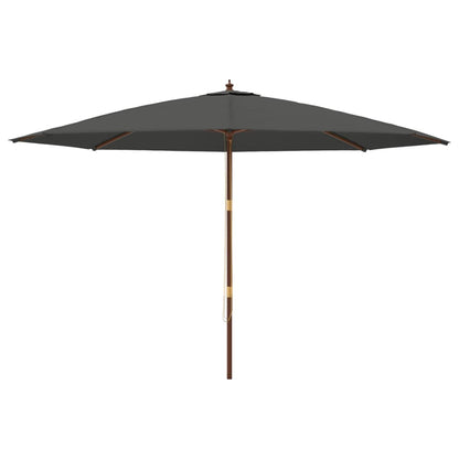 vidaXL Garden Parasol with Wooden Pole Anthracite 400x273 cm