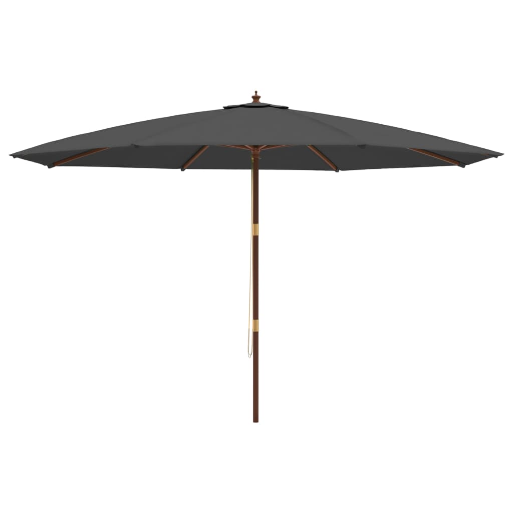 vidaXL Garden Parasol with Wooden Pole Anthracite 400x273 cm