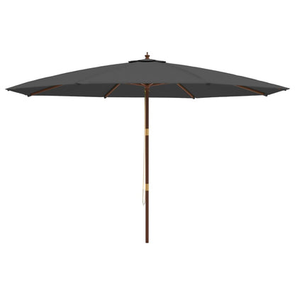 vidaXL Garden Parasol with Wooden Pole Anthracite 400x273 cm