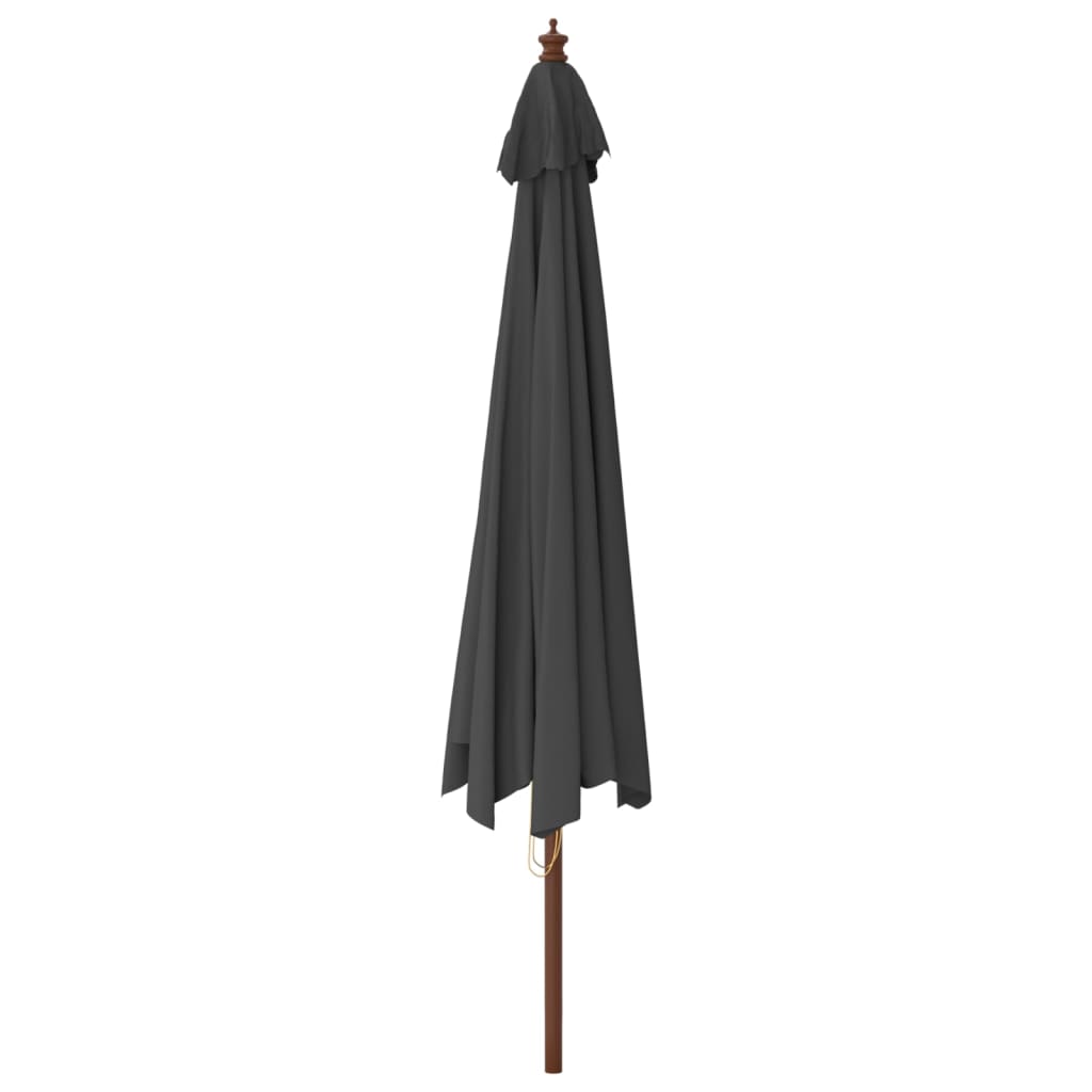 vidaXL Garden Parasol with Wooden Pole Anthracite 400x273 cm